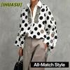 Women's Fashion Casual Autumn Winter Long Sleeve POLO Neck Blouses & Shirts
