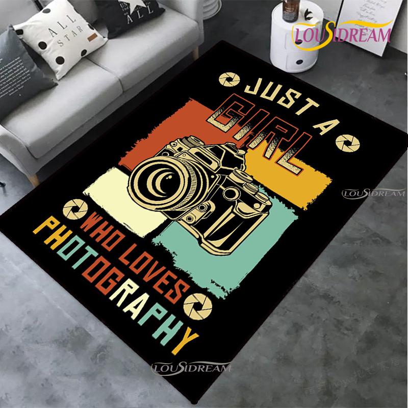 Vintage Camera carpet children play Rug living room bedroom Kitchen non-slip Mats Decor photography props birthday gift Alfombra