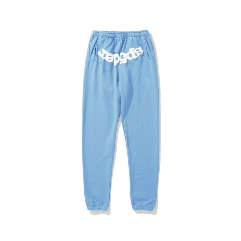 Sp5der 555555 Hoodie Sweatpants Set Rhinestone Spider Web Letter Print Casual Streetwear Youth