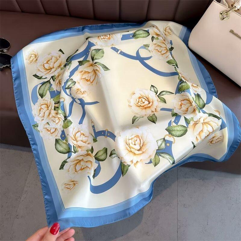 70 silk scarf square scarf high sense fashion versatile professional simulation silk small scarf versatile printed women's silk scarf
