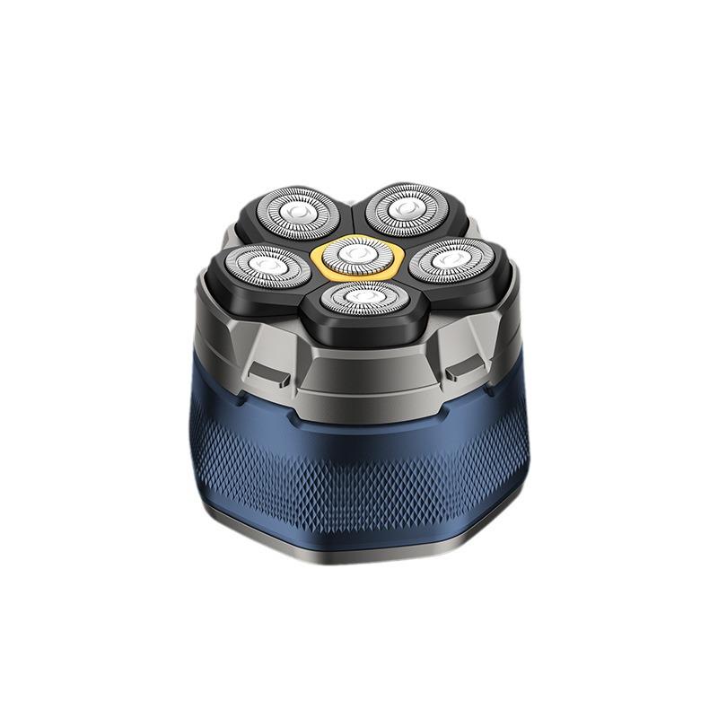 Magnetic Six-Blade Digital Balding Shaver, Fully Washable for Self-Use