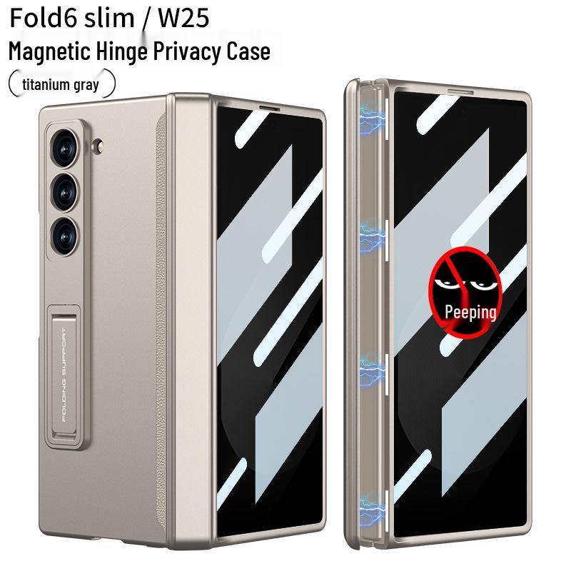 Samsung Z Fold 6 Slim Anti-Peep Magnetic Hinge Case with Full Coverage Screen Protection