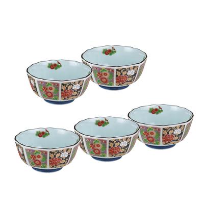 Yuuki Roman Kleine Schalen (5 Stücke), Miyabi, Old Imari Stil, Wunderschön und Verziert [Arita-Ware, Hergestellt in Japan]