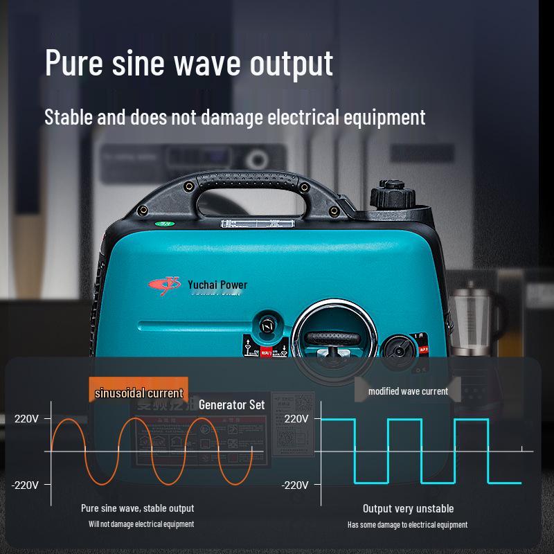 Yuchai Portable 220V Inverter Generator - Quiet, Compact Backup Power for Home, RV, Outdoor, and Camping Use