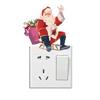 Neujahr Weihnachten Selbstklebende Aufkleber PVC Weihnachten Schalter Fenster Dekorative Aufkleber Abnehmbar Weihnachtsmann Elch Muster Neujahrsdeko