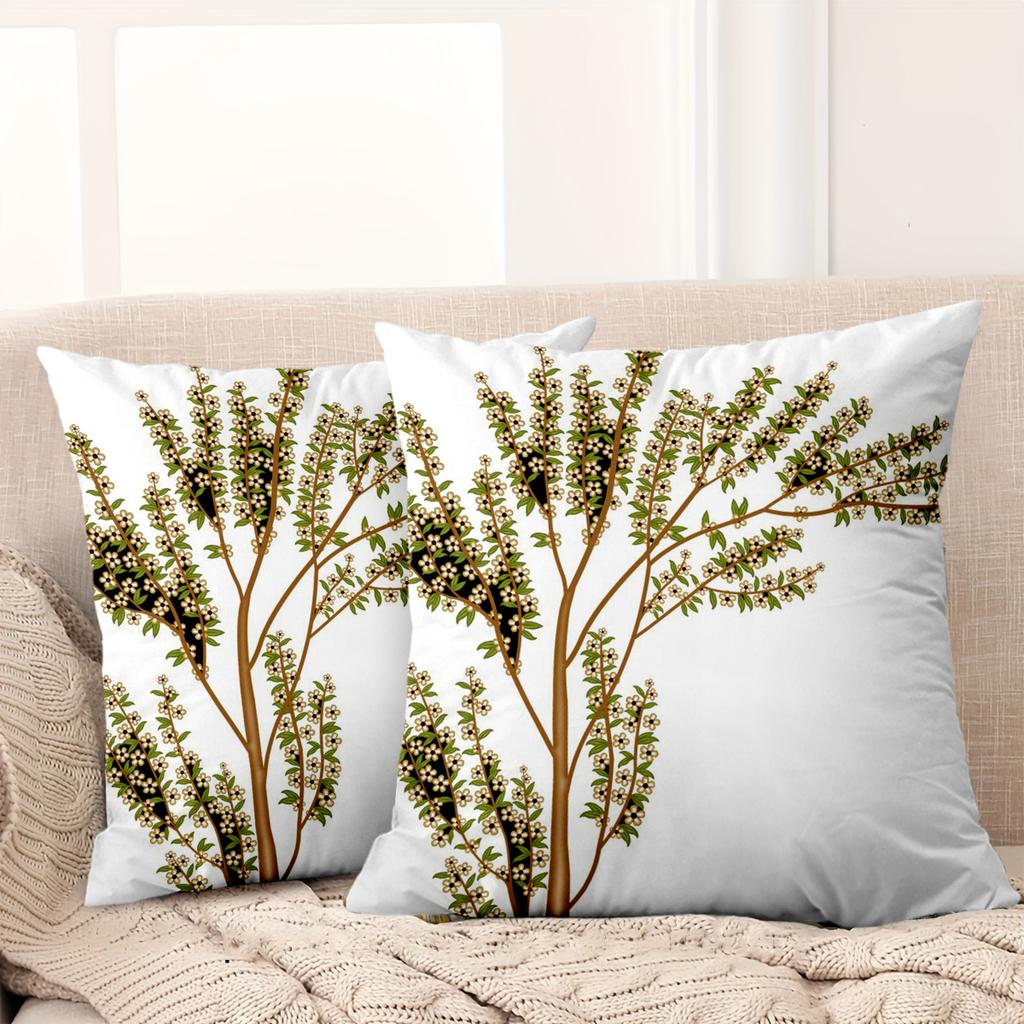 1 Pieces Floral Tree Print Square Throw Pillow Covers Pattern Cushion Cover Suitable For Sofa Bedroom Car Pillow Cover