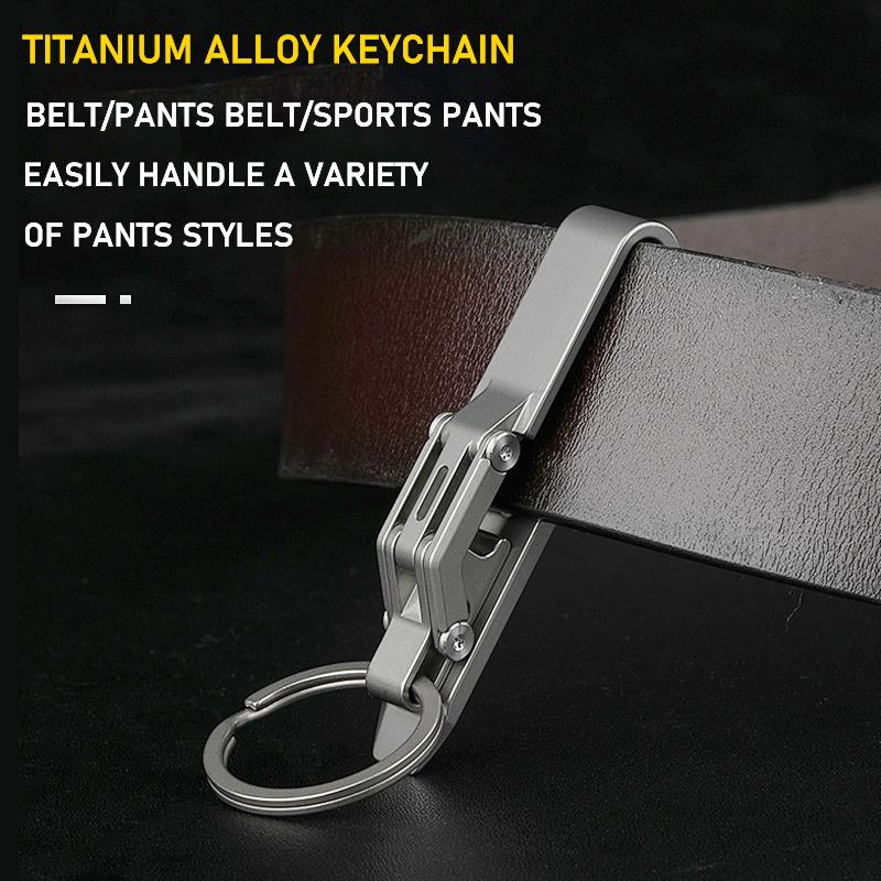 Titanium Alloy Car Keychain Belt Bucklemultifunctional Lightweight Anti Loss Universal Pants Style Keychain