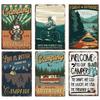 Camping Metal Posters Tin Sign Decor Vintage Plaque Metal Plate Retro Posters Wall Art Decor for Trip