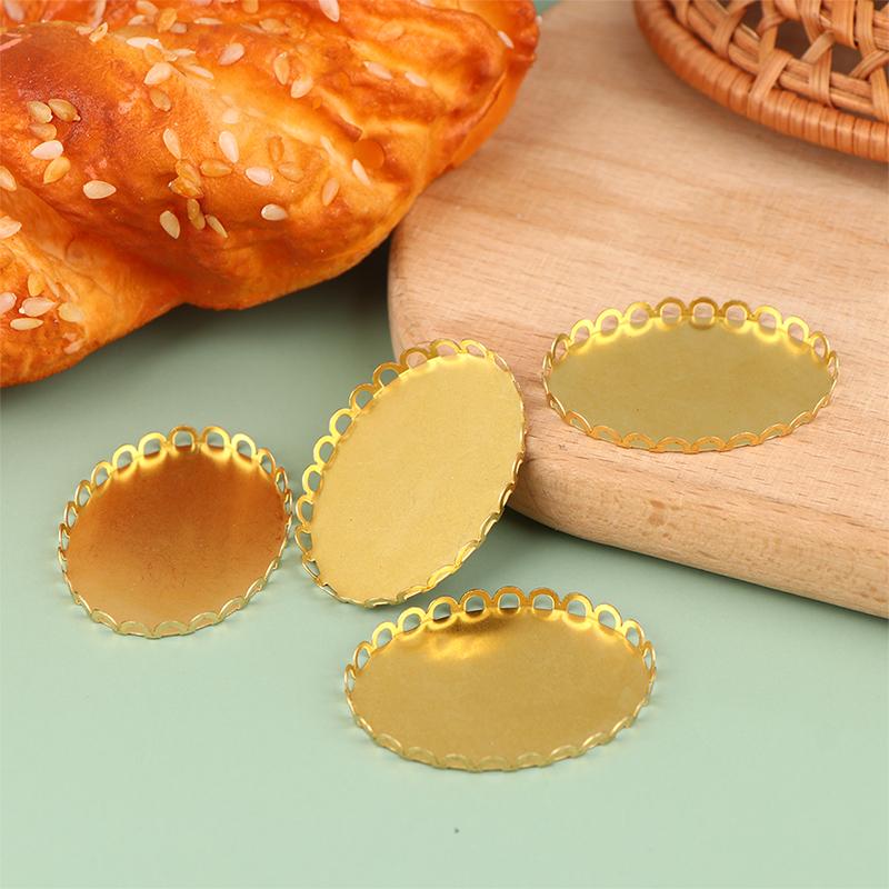 2Pcs Miniature Metal Tray Dollhouse Kitchen Furniture Decoration Accessories