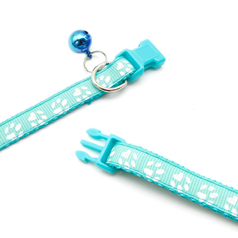 Adjustable Safety Pet Collar with Bell and Dog Paw Pattern for Cats & Dogs