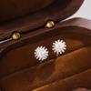 Korean Dandelion Flower Sterling Silver Stud Earrings for Women