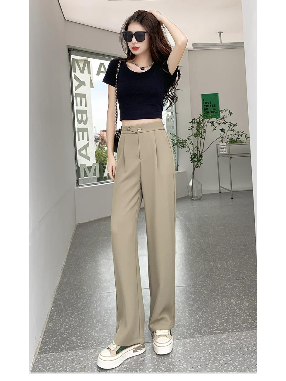 

Женские брюки от костюма с высокой талией, свободного кроя, с широкими штанинами, зеленые, маленького размера 150 2XL (126-145 jin)