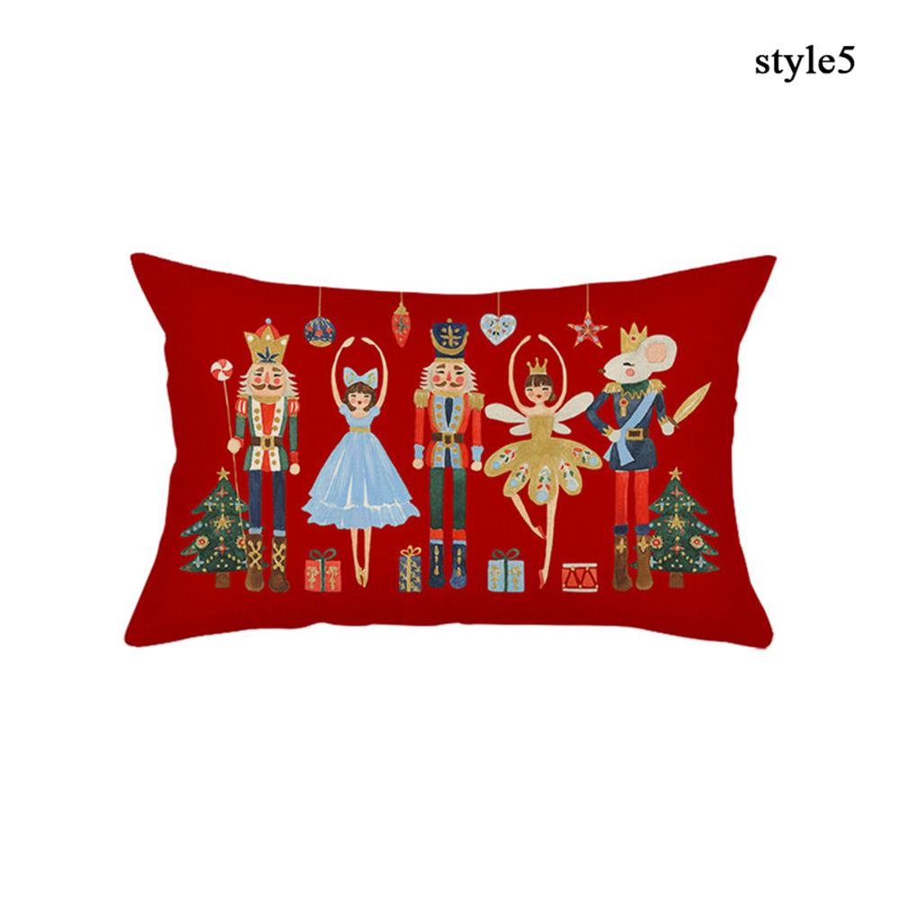 Merry Christmas Cushion Case Red Cushion Cover Throw Pillow Case Sofa Home Decorative Pillows Cover New Year Pillowcase Gift