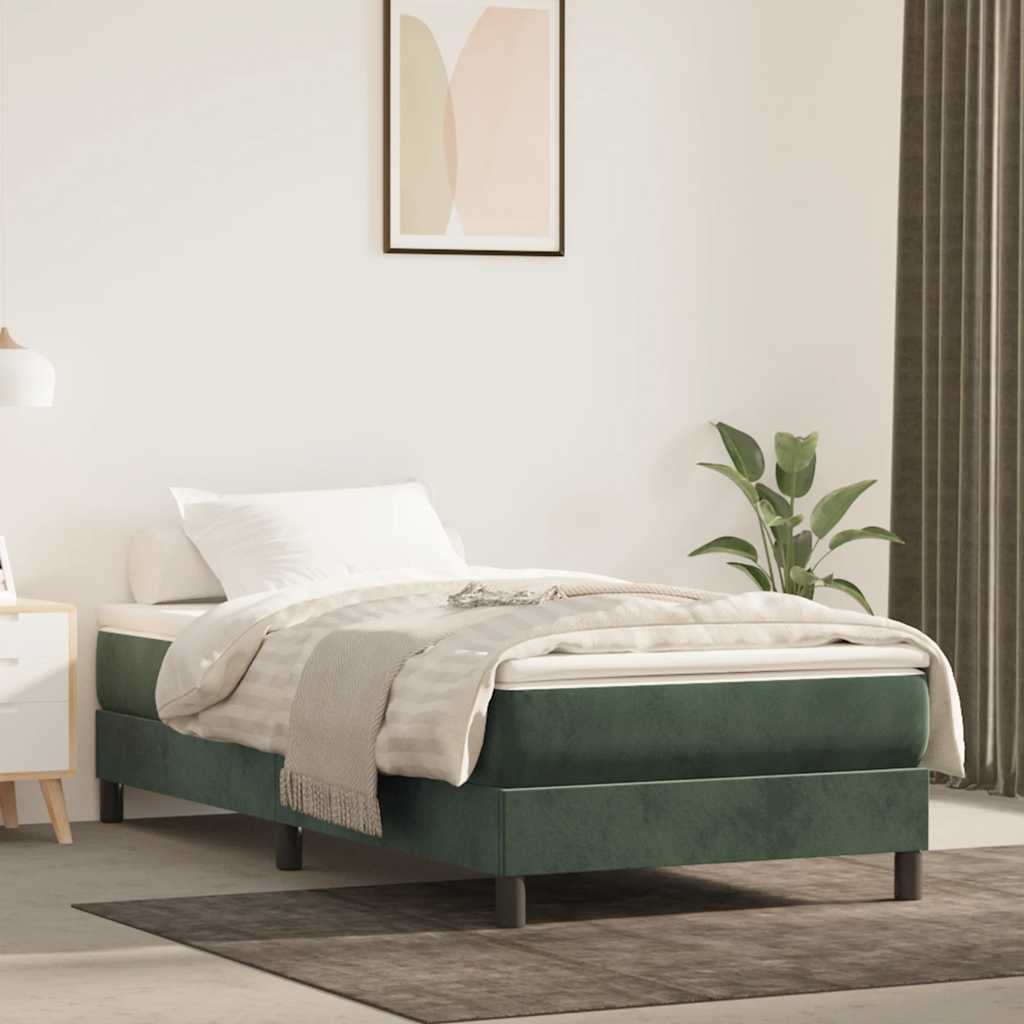 Pocket Spring Mattress for Children Medium Firmness Dark Green 80 x 160 cm Velvet