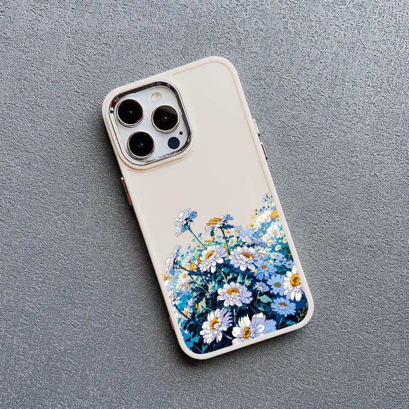 Summer Daisy Flower Phone Case for IPhone 11 12 13 14 15 Pro Max 15 14 8 7 Plus SE 2020 XS X XR Shockproof Silicone Back Cover