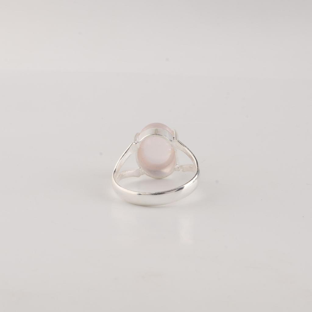 Natural Rose Quartz Gemstone 925 Sterling Silver Handmade Women's Jewelry Statement Ring For Anniversary Gift RR-75-27