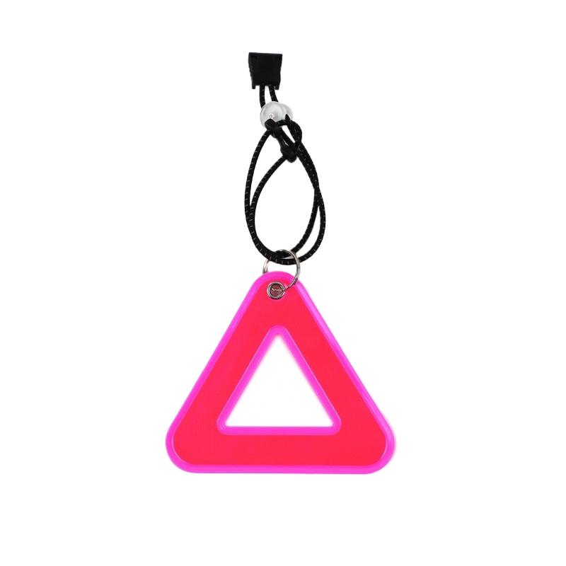 1PC Reflective Signs Triangle Signs Safety Warning For Bicycle Hanging Tag W Elastic Cord Bike Night Visible Riding Safety