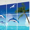 Oil-proof Kitchen Wall Sticker Rose Tulip Flower Dolphin Dandelion Self-adhesive Waterproof