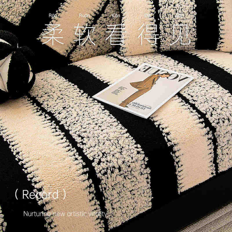 Autumn And Winter Shu Cotton Velvet Sofa Cushion Plush Skin-Friendly And Warm Seat Cushion Advanced Sense Non-Slip Cover  New Cover