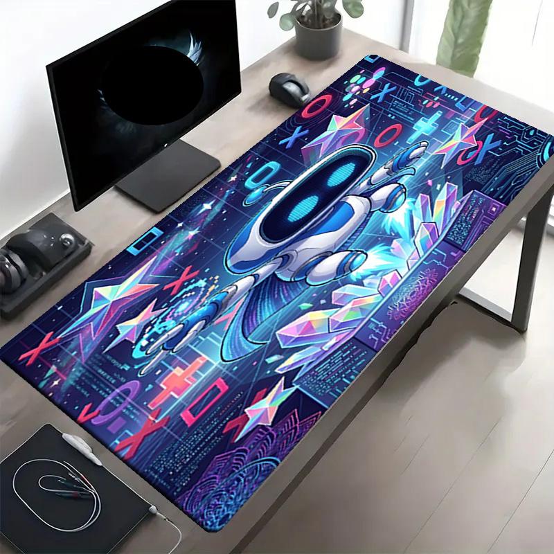 Cosmic Bot Crew Print Mouse Pad, Anti‑Slip Desktop keyboard Mat, for PC Laptop Gaming Working Daily Use, Cool Festival Surprise Gift