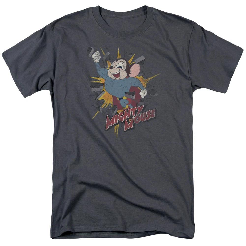Mighty Mouse - Break Through - Unisex Short Sleeve Children s T-shirt - Gray 120