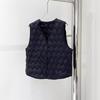 Rhombus Down Vest Women Wear Warm Inner Light Liner Autumn New Inner Thin Collar Short Vest