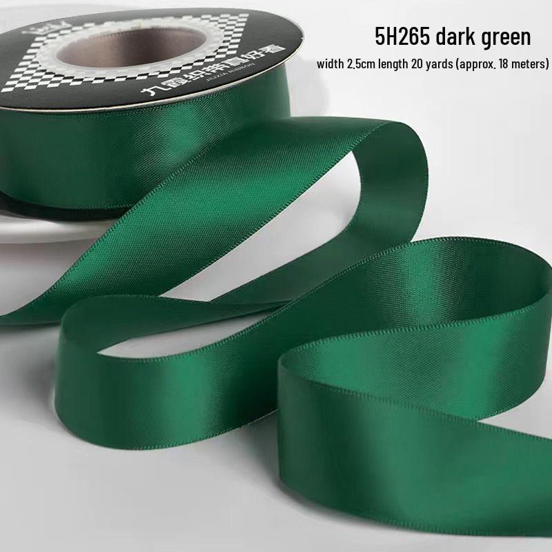 2.5cm Double-Sided Satin Ribbon for DIY, Weddings, Gifts, Bouquets, Cakes, and Bows