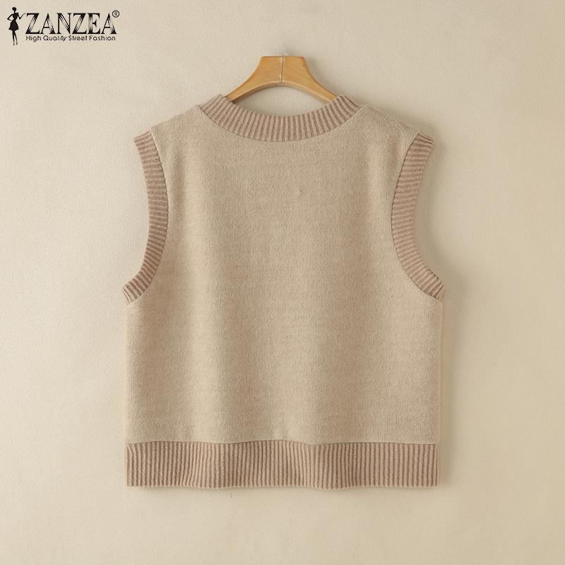 ZANZEA Women Casual V-Neck Loose Sleeveless Vest Tops