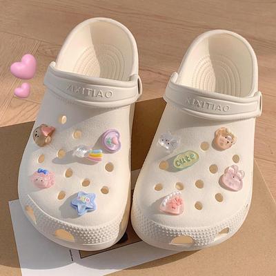 Cute Cartoon Animals Hole Shoe Charms Decoration Shoe Buckle Transparent Floral Diy Shoes Flower Accessories