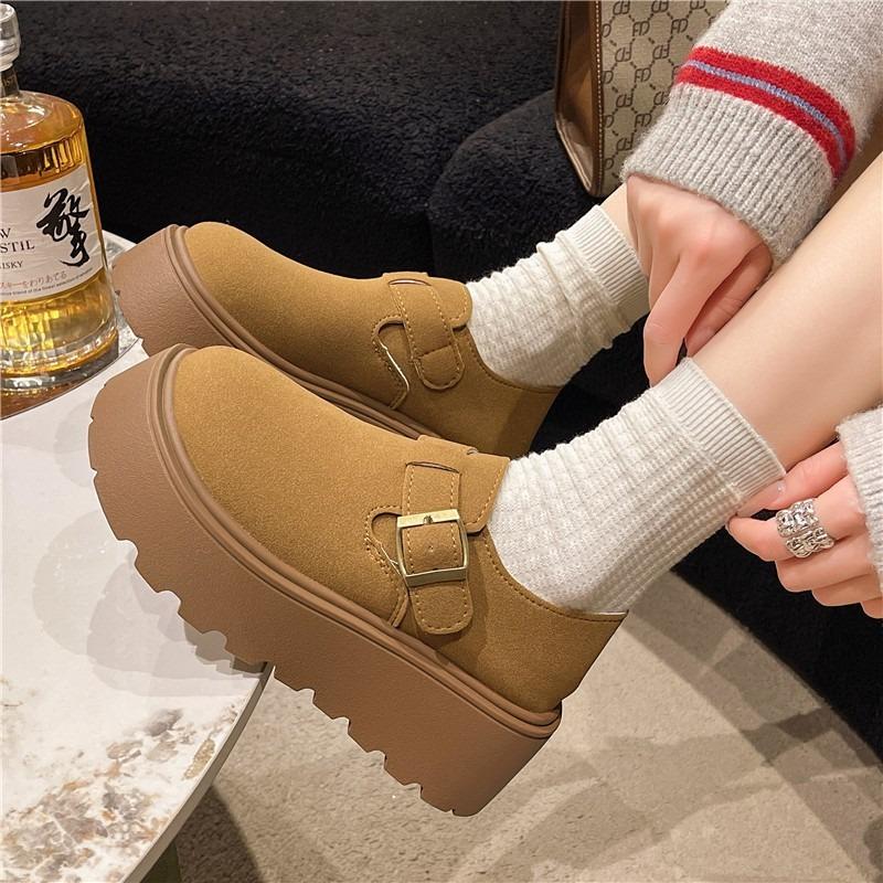 Small Thick Soles Increase Height In Spring and Autumn, New One-pedal Lazy Retro Loafers