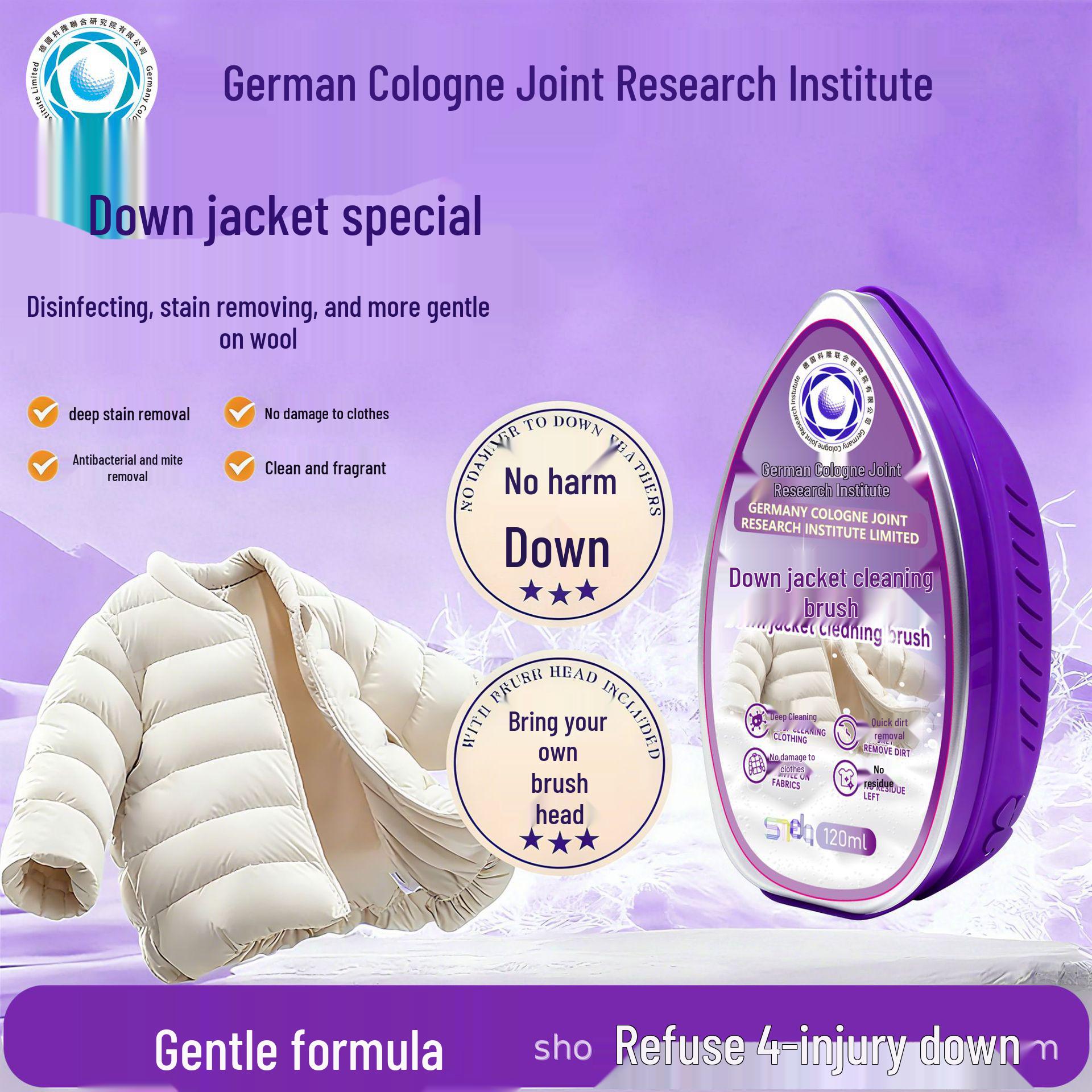 Down Jacket Dry Clean Brush - Waterless Stain Remover for Oil & Tough Stains Standard Size
