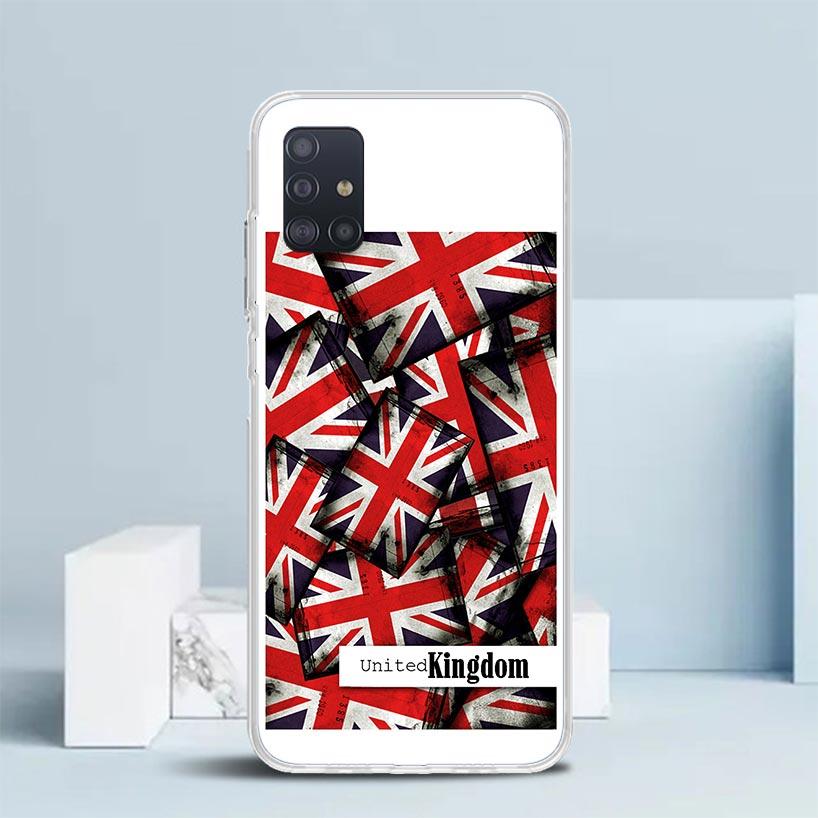 Union Jack England UK Flag Soft Cover for Samsung Galaxy A12 A22 A32 A52 A72 A02S Phone Case Note 20 Ultra 10 S10 Plus A51 A71 A