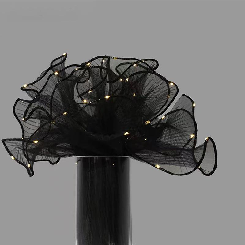 Korean Pearl Ruffle Gauze Floral Bouquet Wrapping Material - Pleated Mesh Wave Gauze