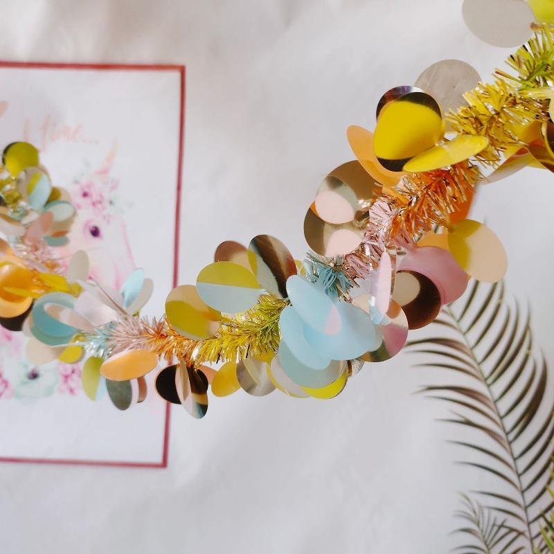 Easter decoration color strips pull flowers Oktoberfest event decorations Christmas wool strips birthday party ornaments