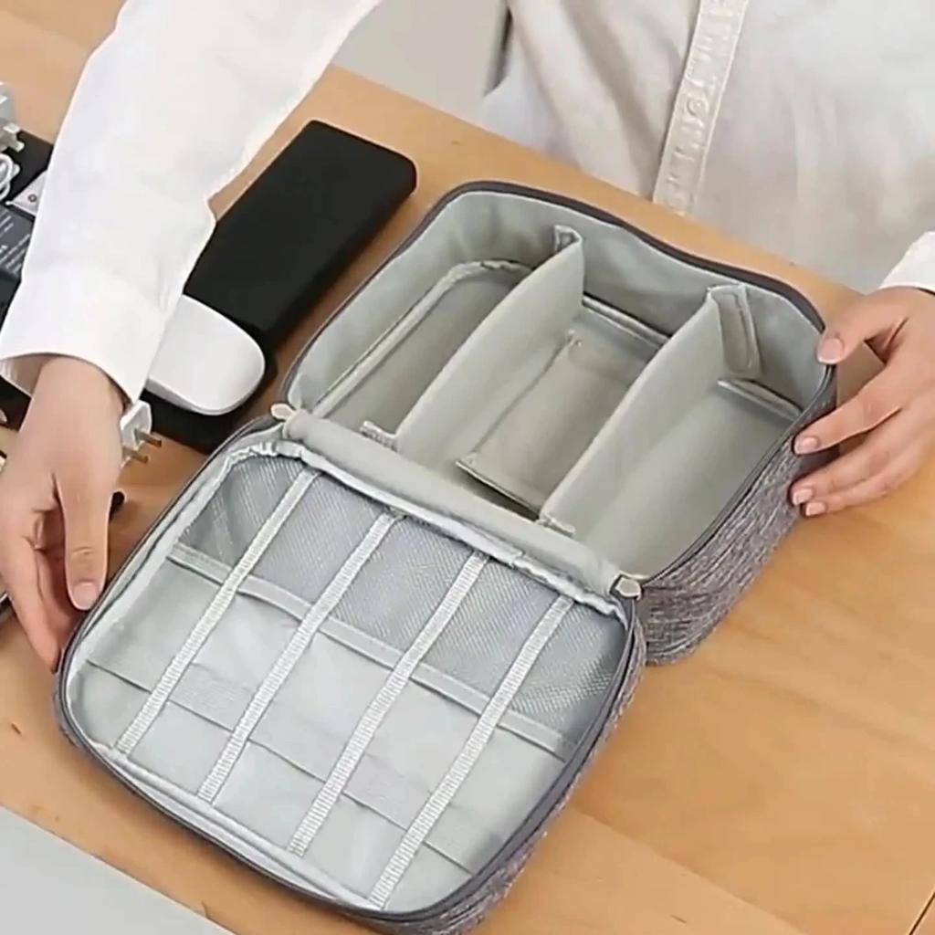 New Cable Storage Bag Waterproof Digital Electronic Organizer Portable USB Data Line Charger Plug Storage Bag Travel Cable-LJX