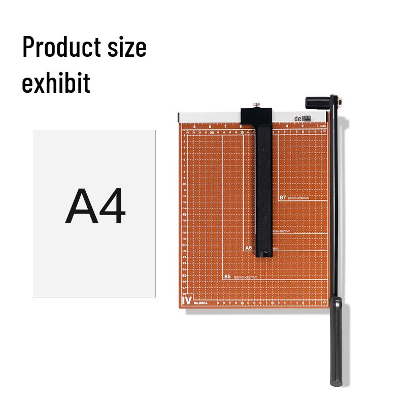 Deli 8004 A4 Wooden Guillotine Paper Trimmer CN plug (adapter included)