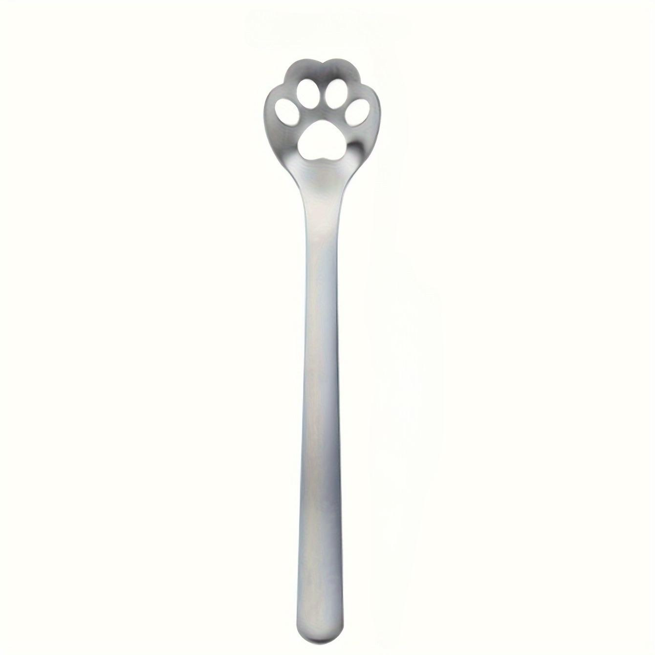 1PC Stainless Steel Coffee Spoon Douyin Creative Cute Cat Paw Stirring Spoon, Ice Cream Cake Dessert Spoon