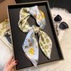 Luxury Print 70*70Cm Silk Square Scarf Women Soft Satin Hairband Neckerchief Tie Female Headband Foulard Bag Ribbon Gift
