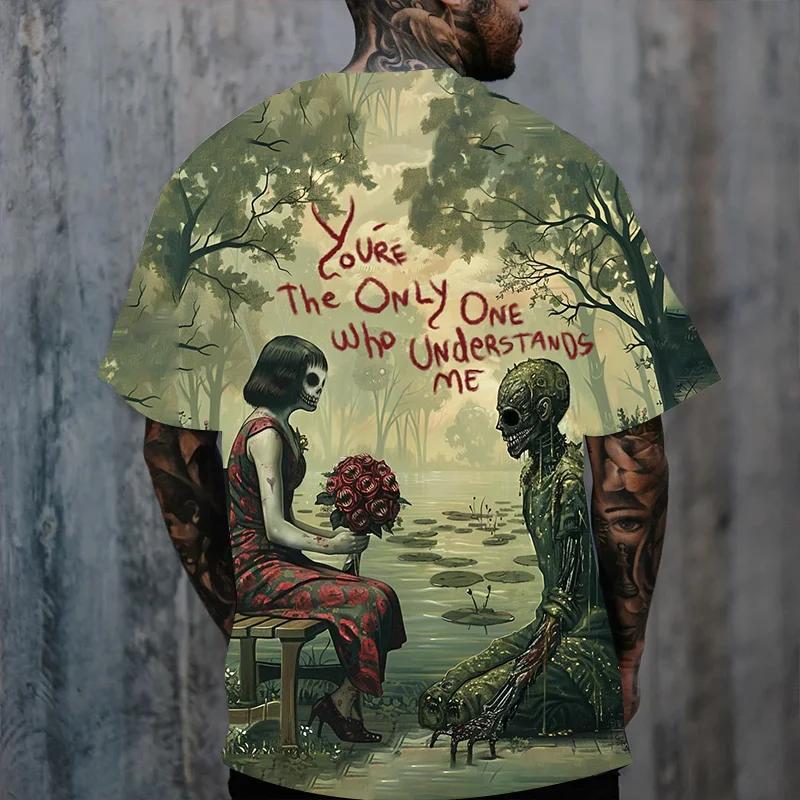 Gothic Style Men's T-shirt Horror Skull 3D Print Kids Tees Fashion Men Women Short Sleeve O-Neck Tshirt Oversized Street Y2k Top
