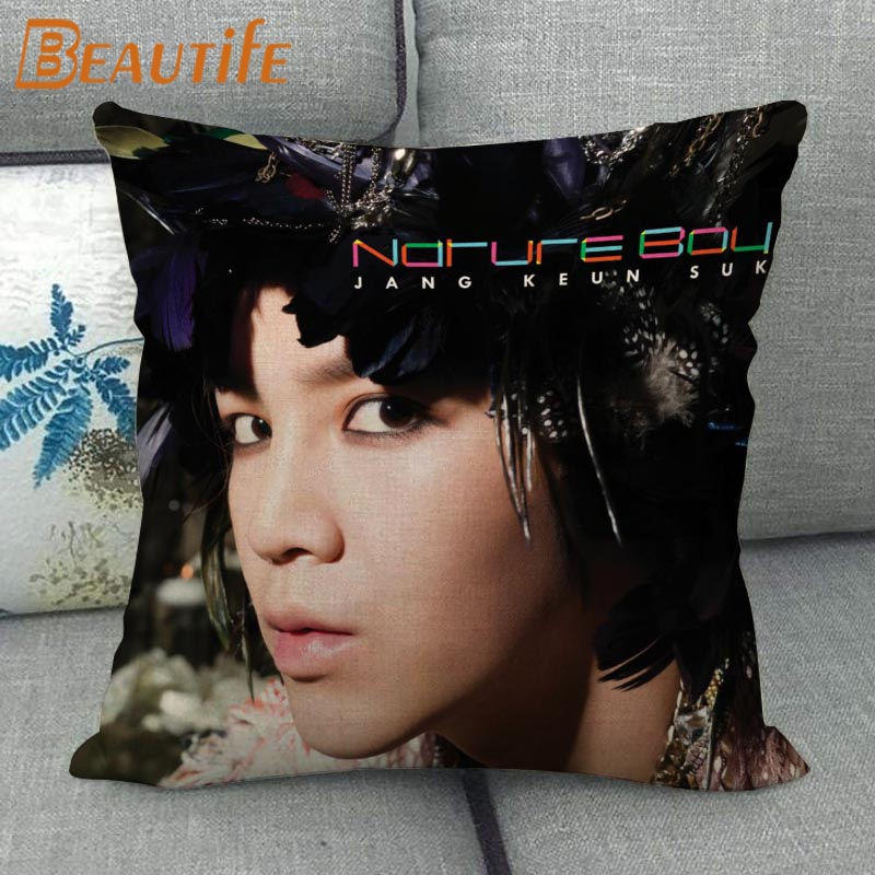 Custom Jang Keun Suk HOT KPOP Pillowcase 45X45cm Wedding Decorative Eco-Friendly Cotton Linen Fabric Pillow Case