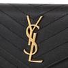 Saint Laurent Gold Hardware Matelassé Women's Long Wallet 372264 BOW01 1000