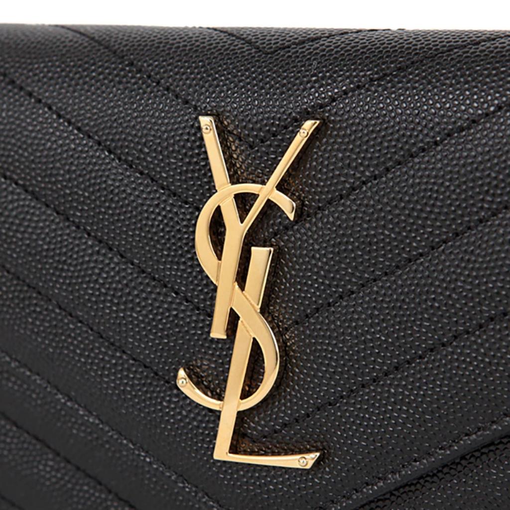 Saint Laurent Gold Hardware Matelassé Women's Long Wallet 372264 BOW01 1000