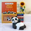 ORIGAMIPLANET 3D Origami Papercraft Kit Panda Fun DIY 3D Panda Paper Art Model for Teens Easy Handmade Animal Figurine Sculpture Gift Set for