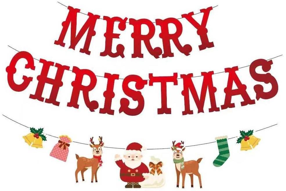 Christmas Banner Garland Merry Christmas