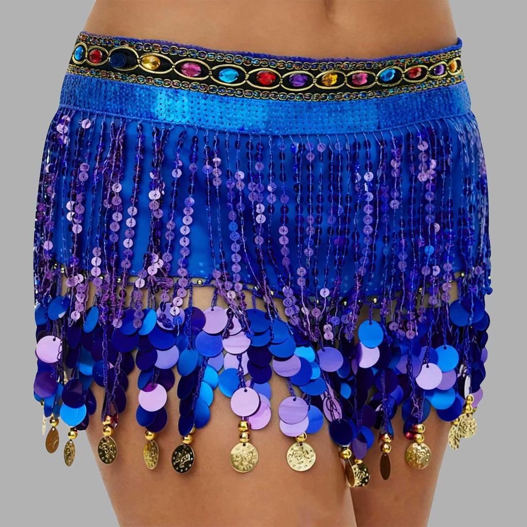 Γυναικεία ψηλόμεση σέξι μισή φούστα με παγιέτα αξεσουάρ μέσης με παγιέτες φουλάρι στη μέση