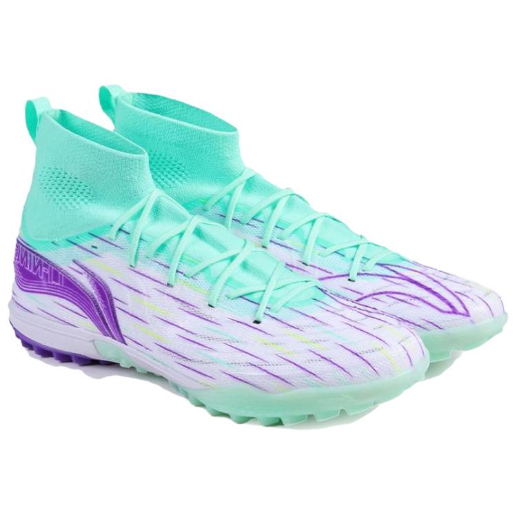 Li Ning Speed Shadow 3 Fashion Comfortable Versatile Trendy Football Shoes Men Football Shoes White Green Purple ASTU049-3