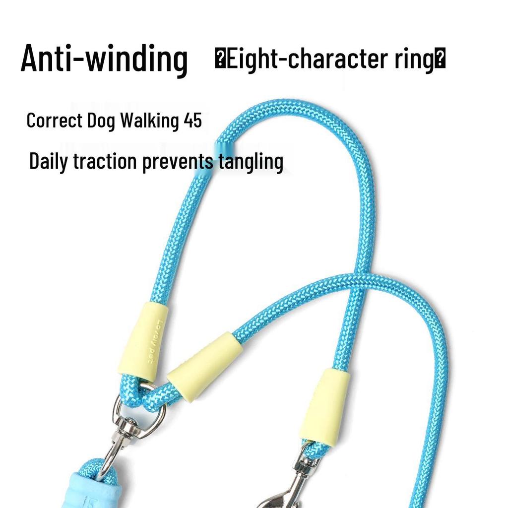 Dopamine Color Double Dog Leash for Two Puppies – Single Pull Multi-Dog Leash