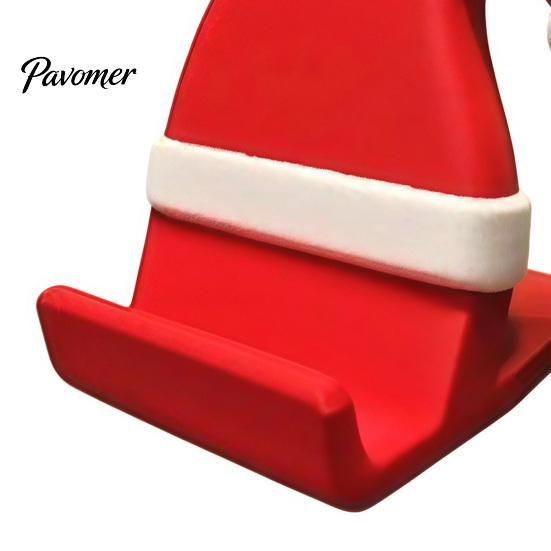 Unique 3D Printed Phone Holder Santa Hat Stand, Christmas Desk for Sturdy Cell Dock Phone, Creative Dock, Festive Holiday Decoration Desktop Mobile
