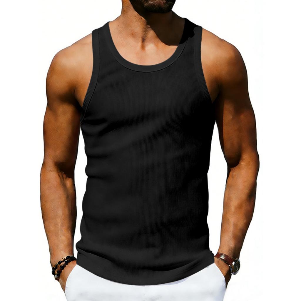 Herren Freizeit Gestreiftes Stretch Sport Tanktop Feuchtigkeitsableitend Schnelltrocknend Atmungsaktiv Basisschicht Fitnessstudio Weste für Sporttraining