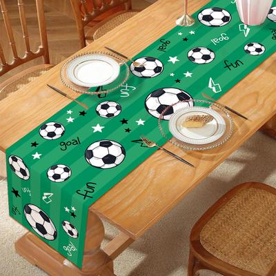 180x35cm Bieżnik na stół Piłkarski Dekoracja Urodzinowa Piłka Nożna Tematyka Sportowa Pokrowiec na Stół Piłkarski Urodziny Baby Shower